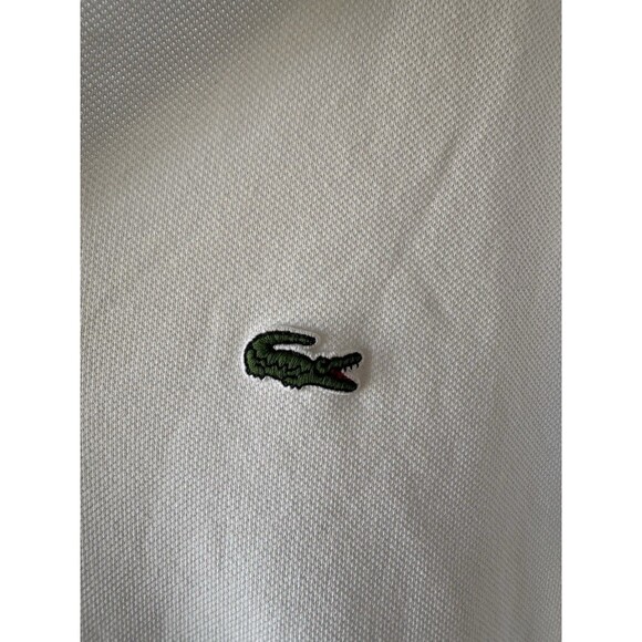 Lacoste Polo Shirt Mens XL White Logo Long Sleeve Size 6 Knit - Picture 2 of 6